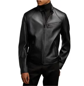 Black Sheepskin Leather Jacket