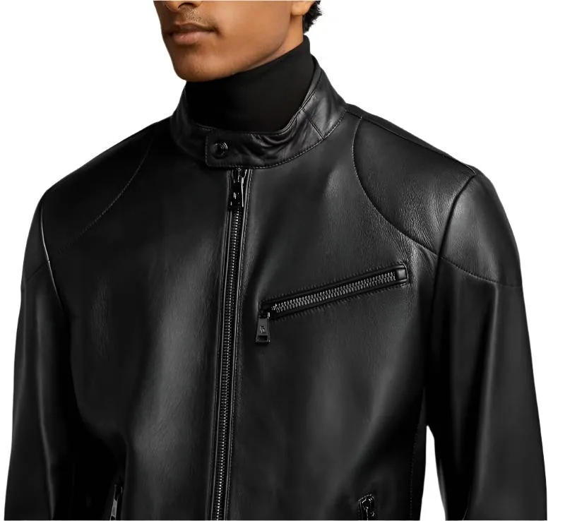 Black Sheepskin Leather Jacket