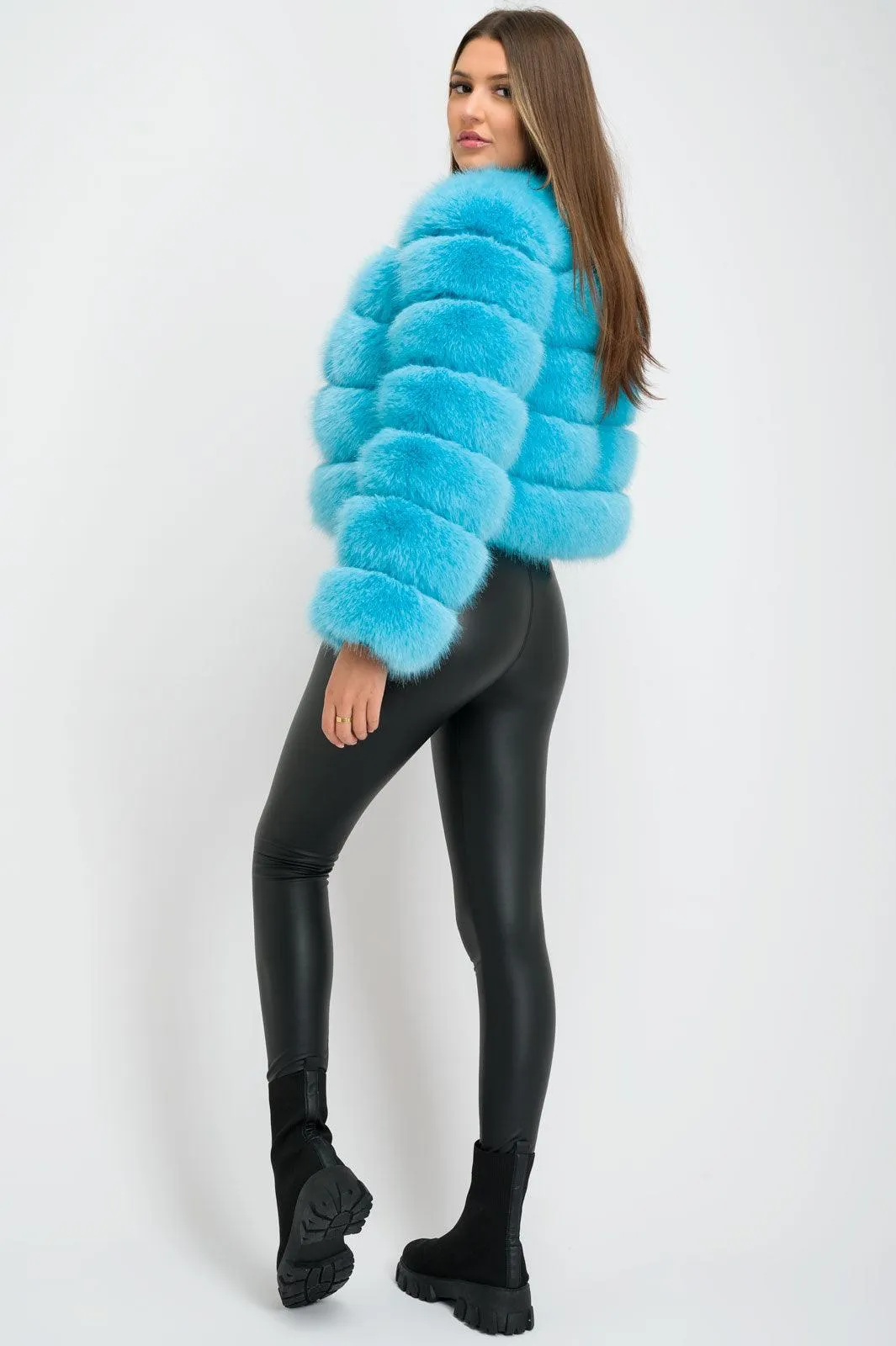 Blue Premium Faux Fur Jacket