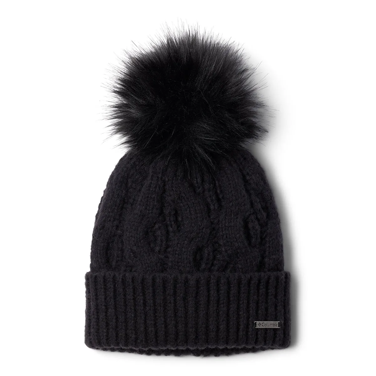 Boundless Days Cable Knit Pom Beanie - Black