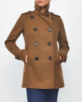 Burberry Brit Brown Wool Double Breasted Pea Coat - 4