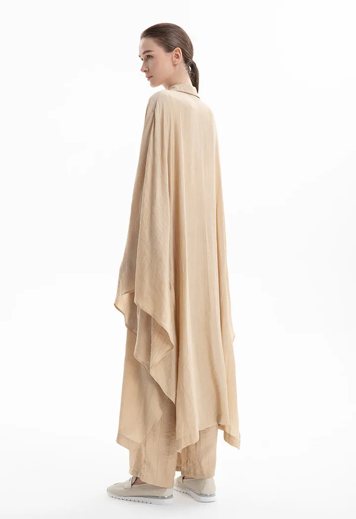 Choice Bat Wing Oversized Midi Jacket Sand Beige