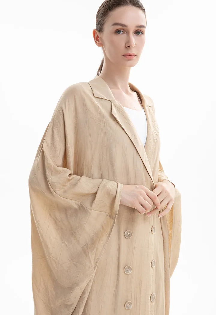 Choice Bat Wing Oversized Midi Jacket Sand Beige