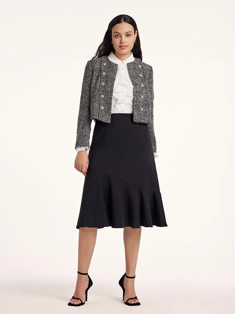 Classic Tweed Cropped Women Jacket