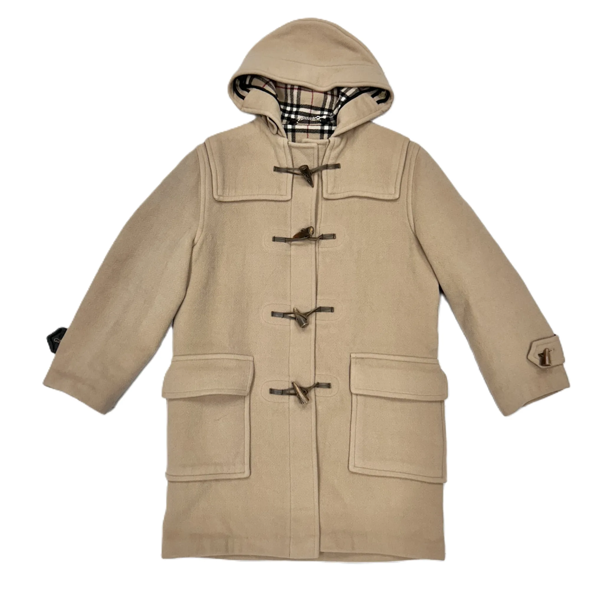 Coat Luxury Designer By Burberry In Tan, Size: S