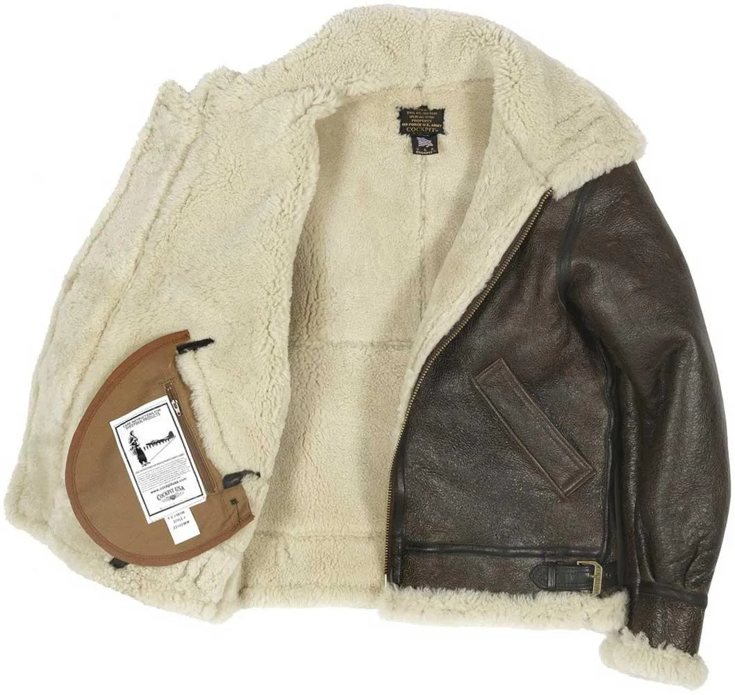 Mens B-3 Sheepskin Bomber Jacket by Cockpit USA