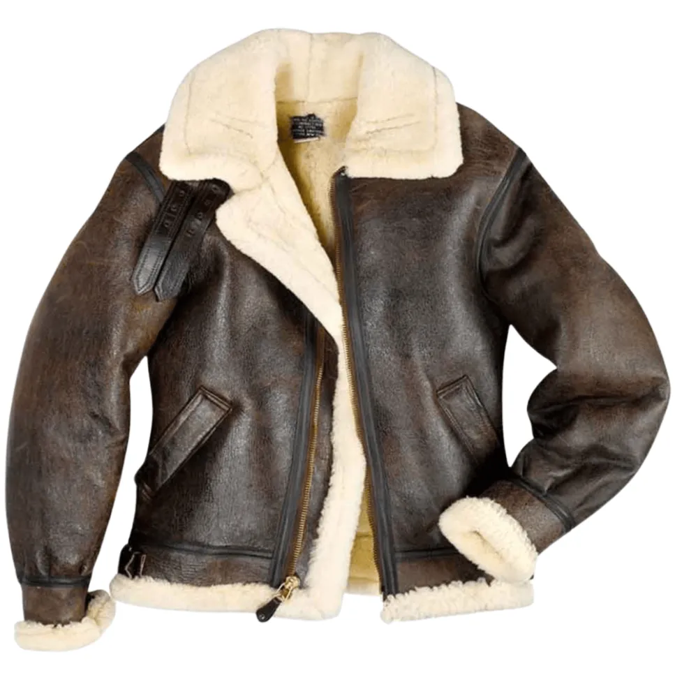 Mens B-3 Sheepskin Bomber Jacket by Cockpit USA