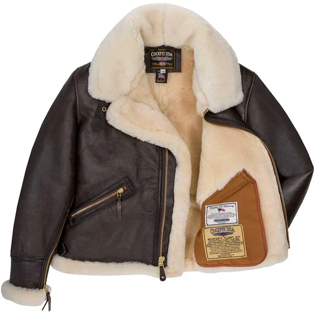 Cockpit USA Mens Scout Sheepskin Bomber Jacket