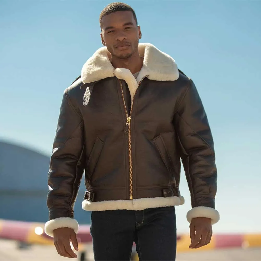 Cockpit USA Mens The General B-3 Sheepskin Bomber Jacket