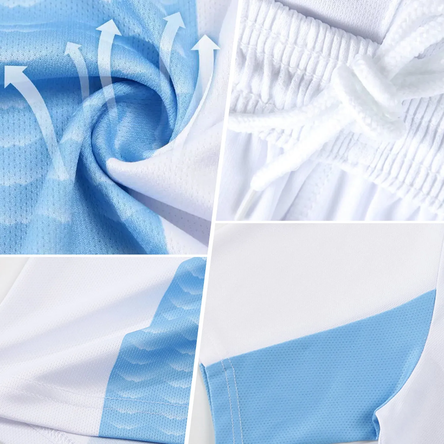 Custom Black Aqua-White Lines Sublimation Soccer Uniform Jersey