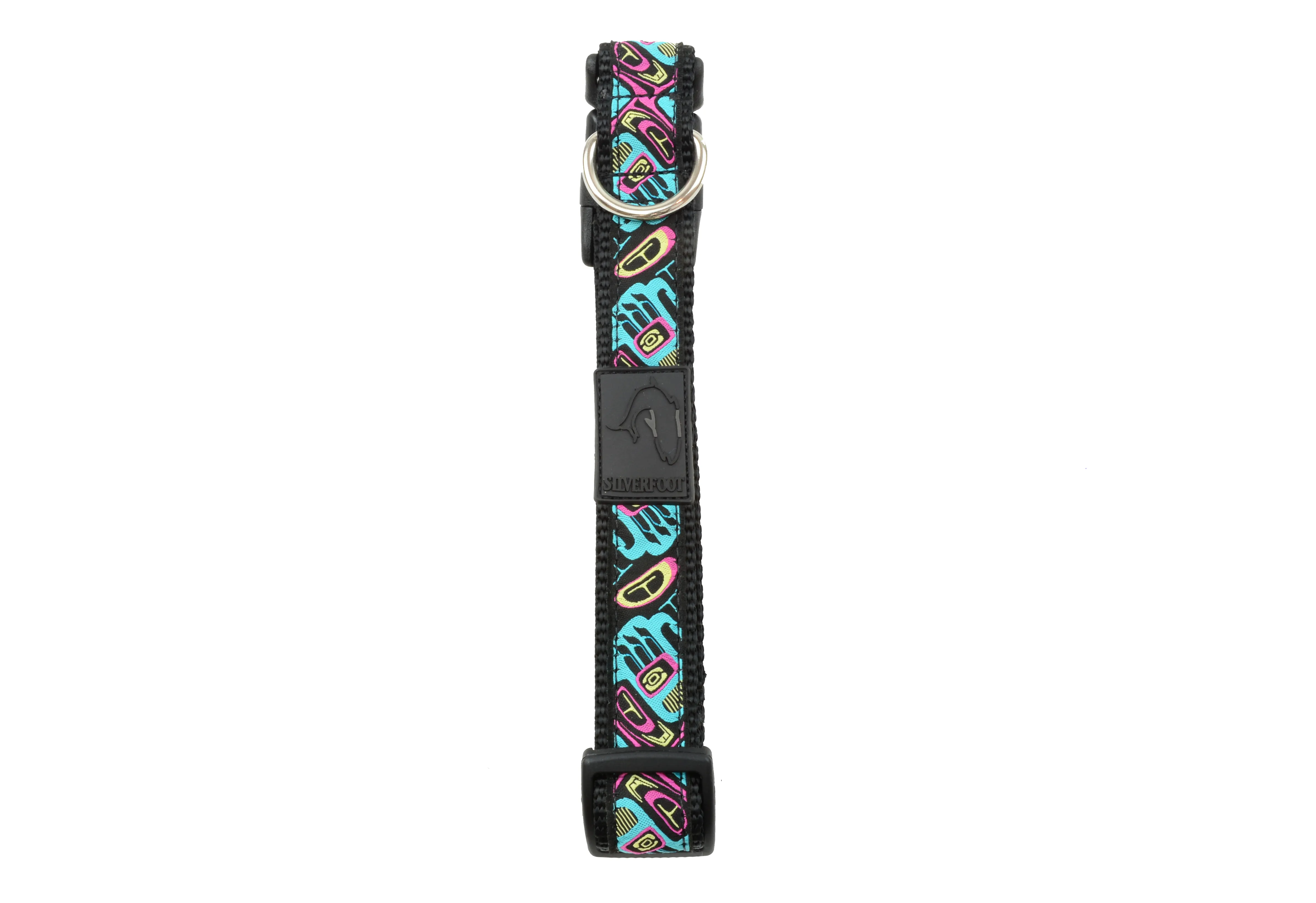 Dog Clip Collar - Bear Paw Pink Teal