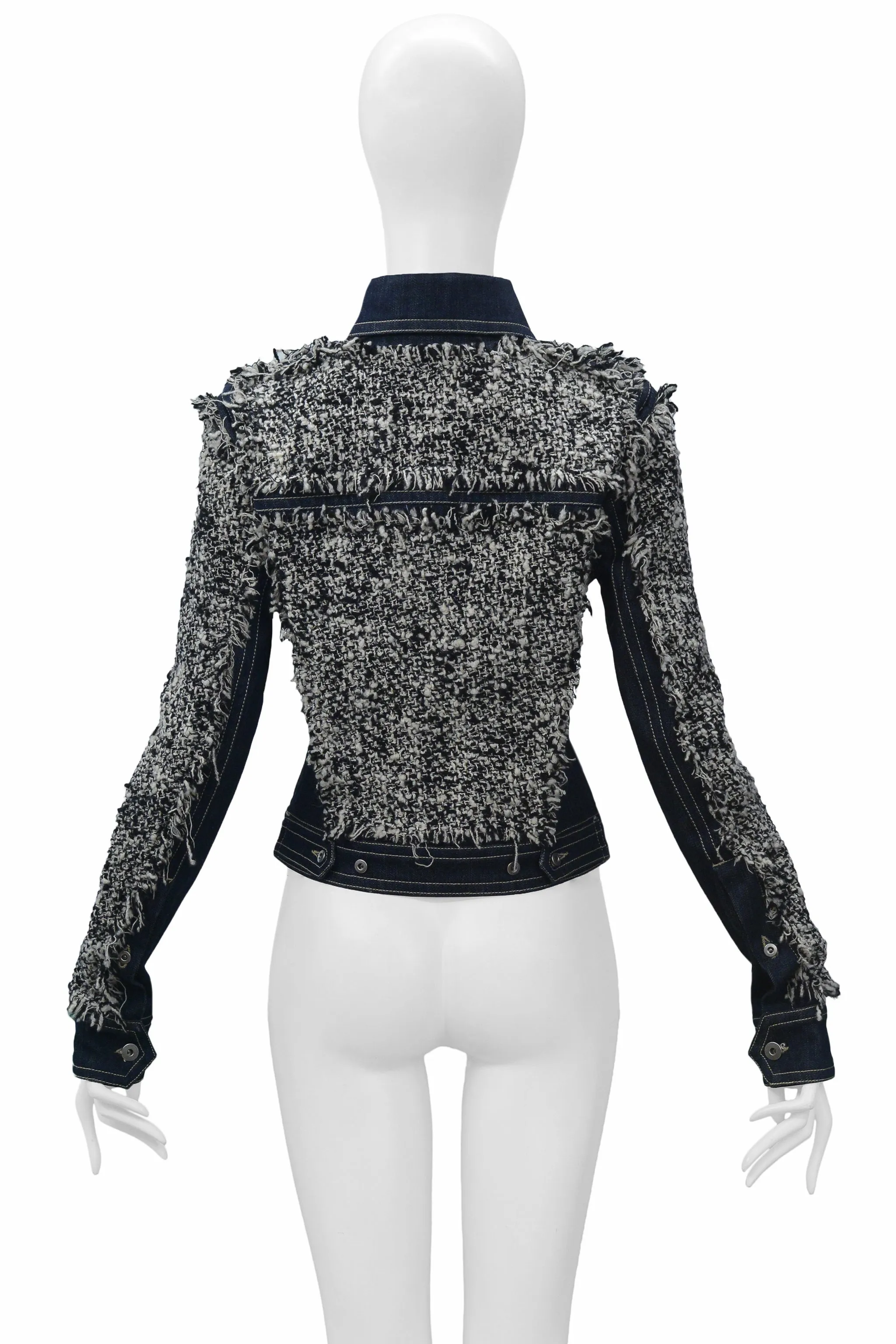 GIANFRANCO FERRE DENIM & BOUCLE JACKET