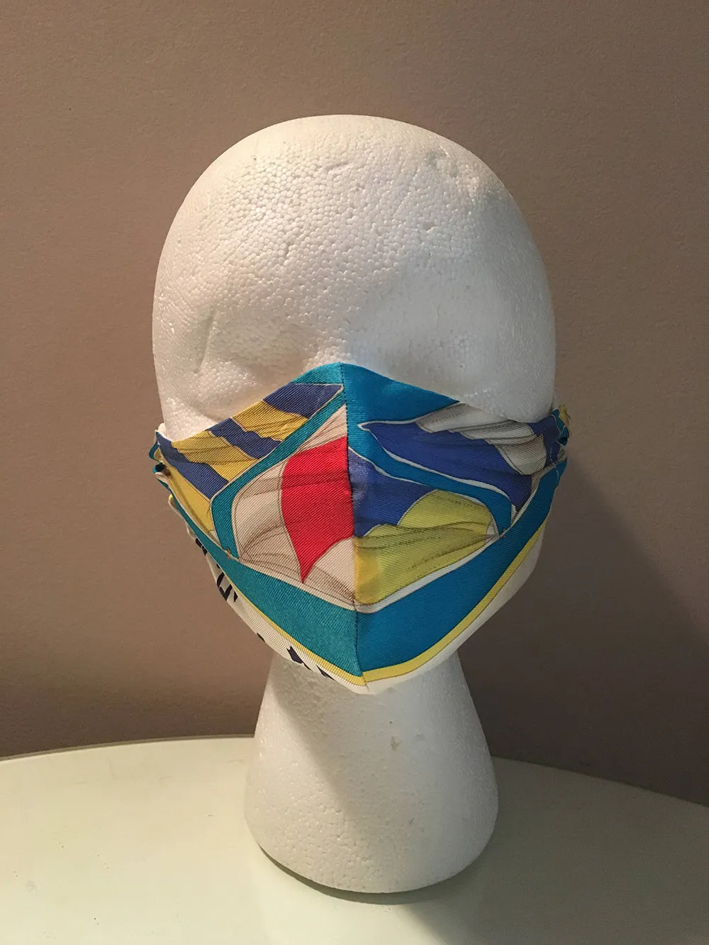 Handmade Hermes En Course Silk Scarf Masque