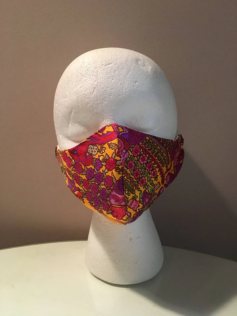 Handmade Hermes Legende Moghole Silk Scarf Face Mask