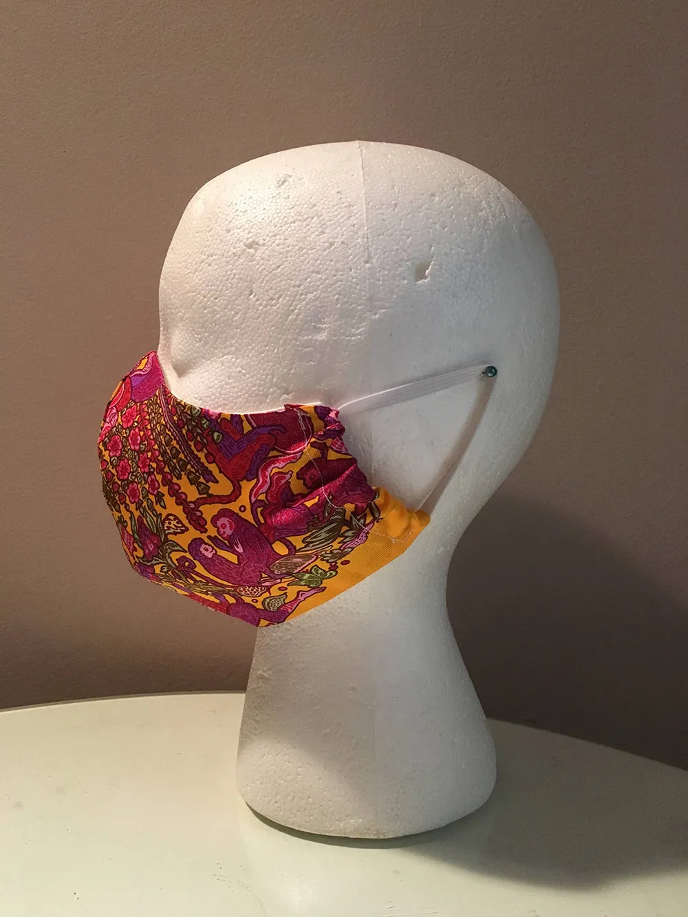 Handmade Hermes Legende Moghole Silk Scarf Face Mask