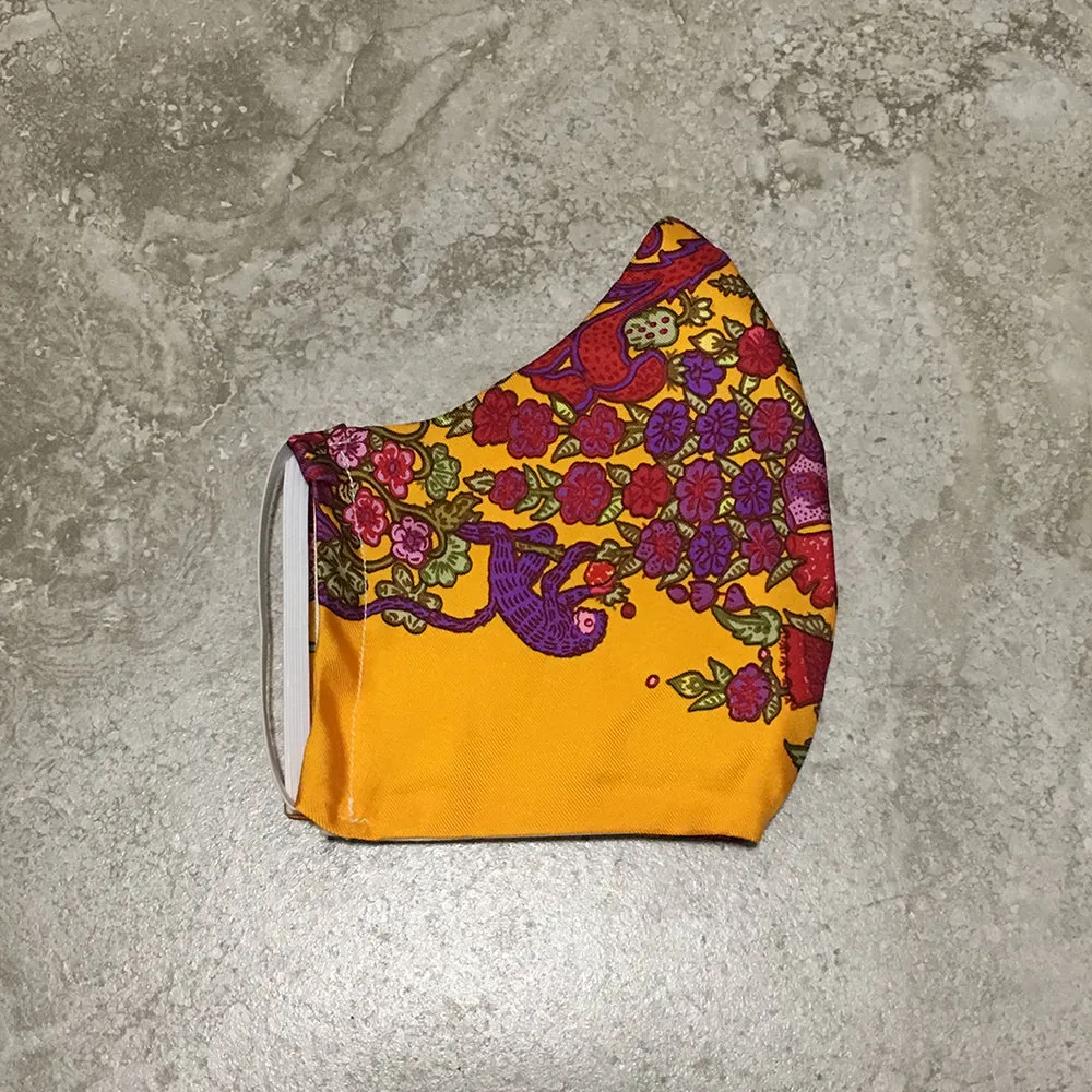 Handmade Hermes Legende Moghole Silk Scarf Face Mask