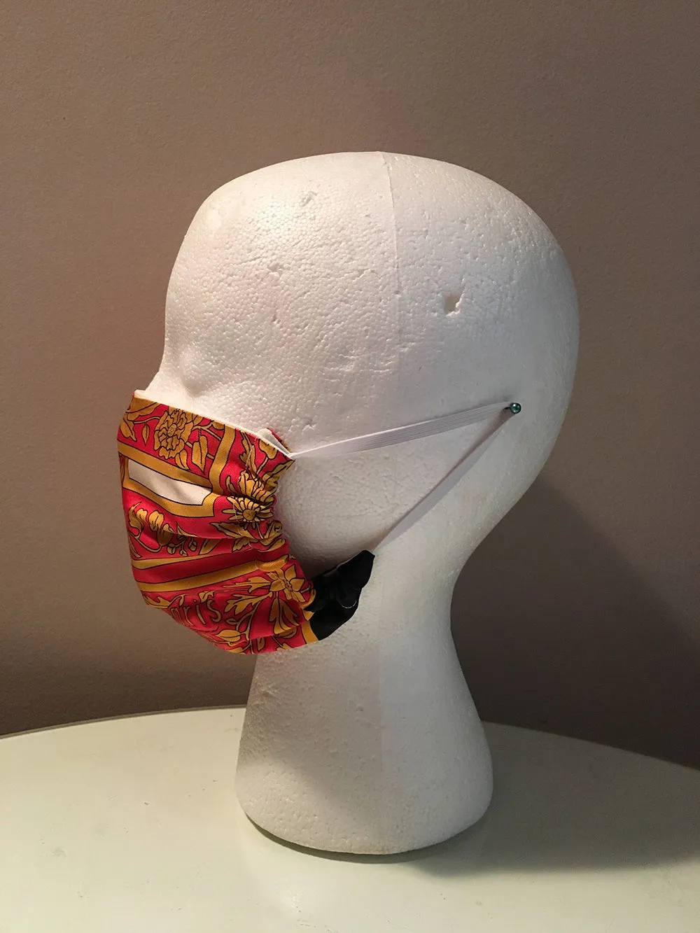 Handmade Vintage Hermes Joyaux de L'ete Silk Scarf Surgical Face Mask