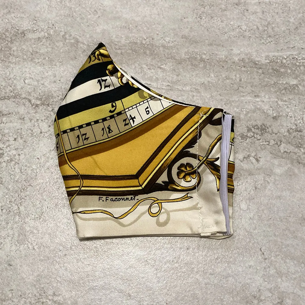 Hermes Vintage Dies et Hore Astrologie Silk Scarf Face Mask