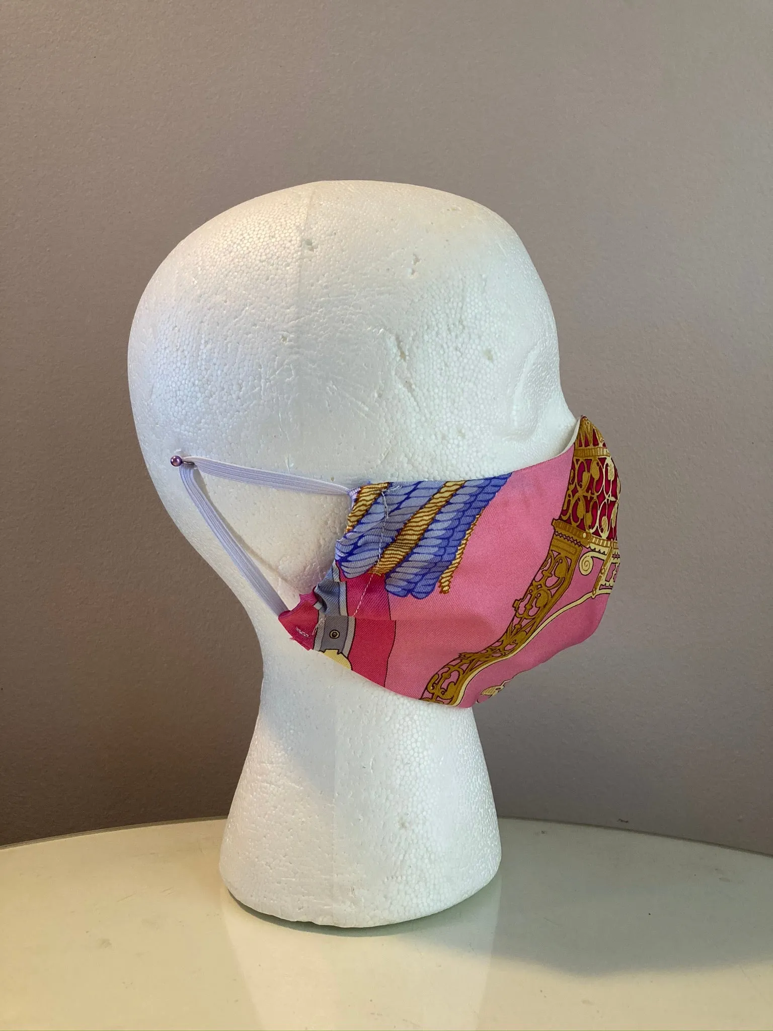 Hermes Vintage Les Muserolles Silk Scarf Face Covering