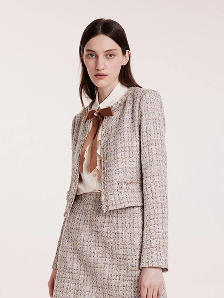 Knitted Tweed Short Jacket