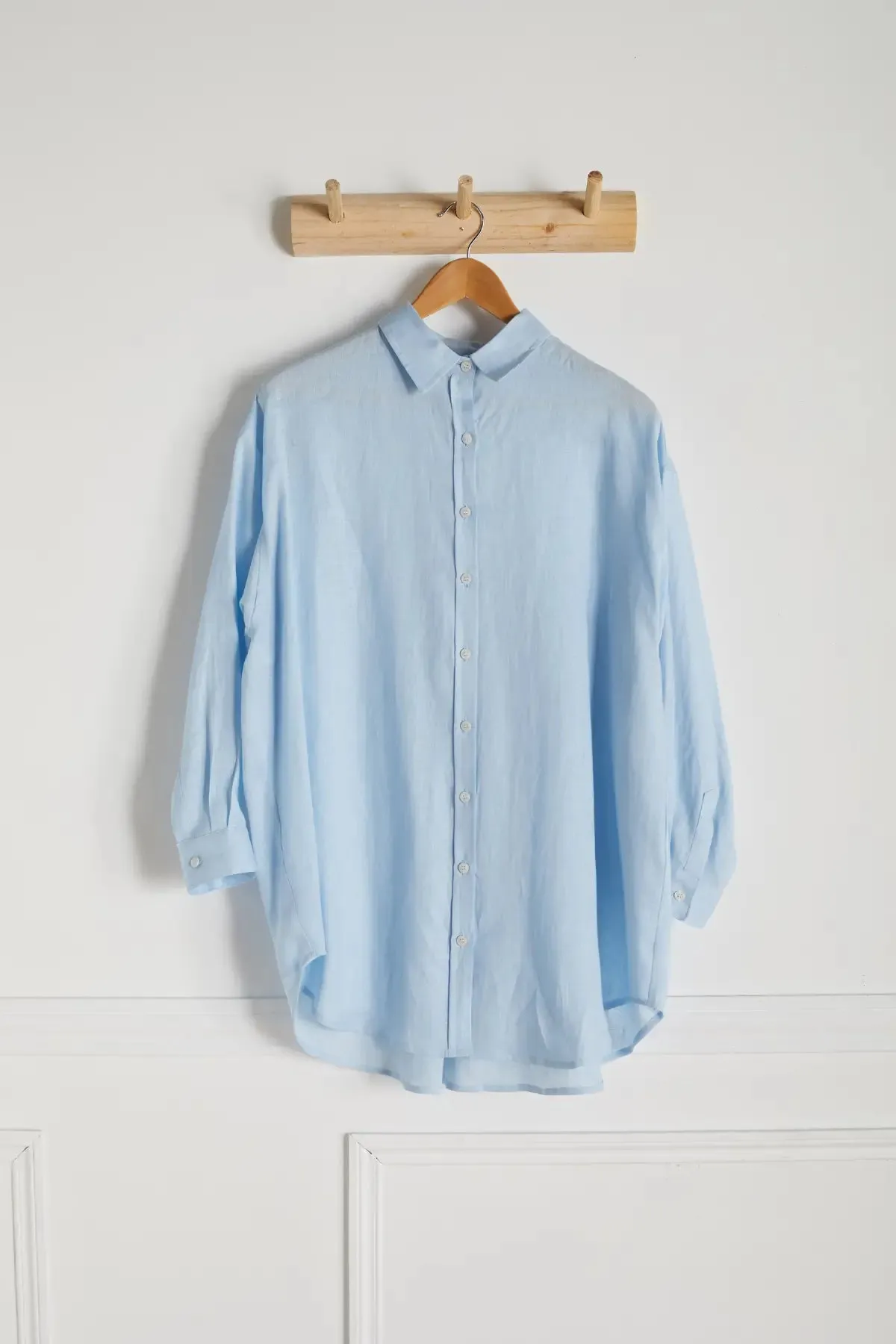 Missy Classic Linen Men's Fit Shirt | Sky Blue | Made in France