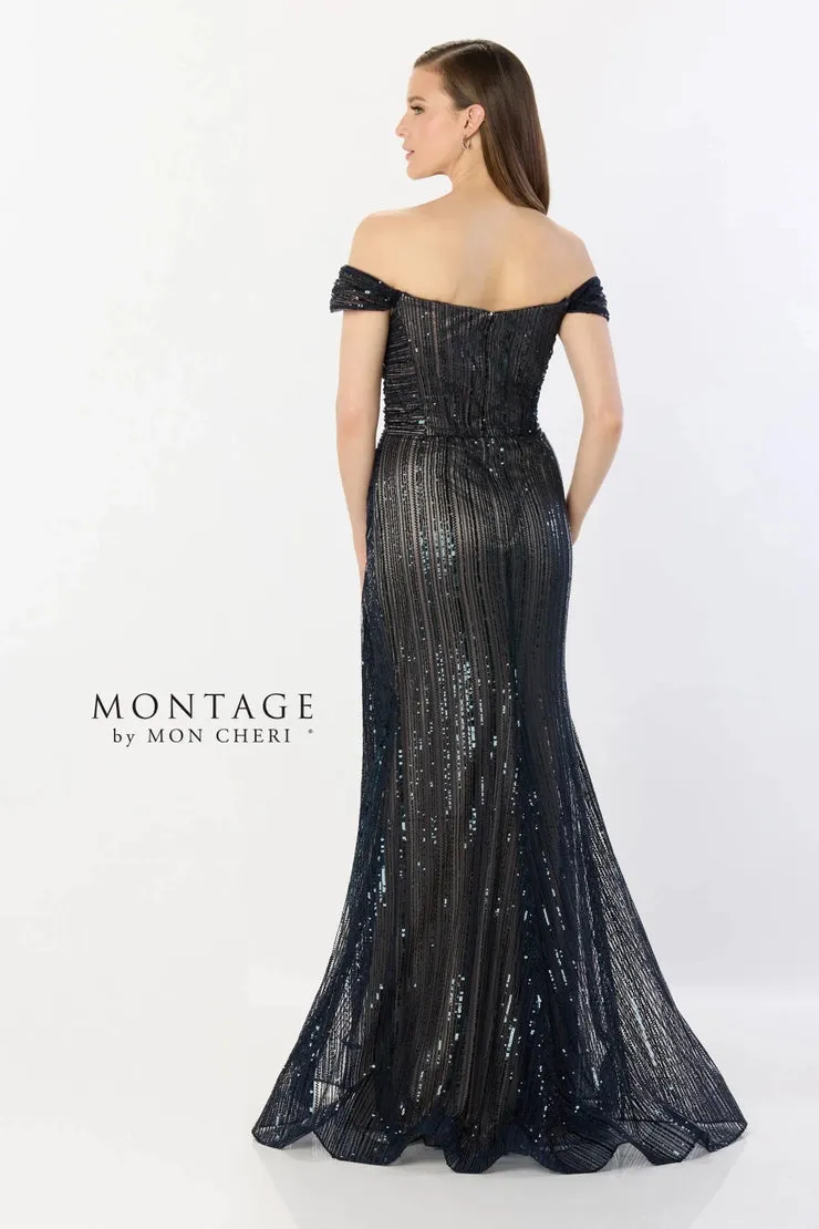 Montage M2234 Hot Stone Off the Shoulder Gown