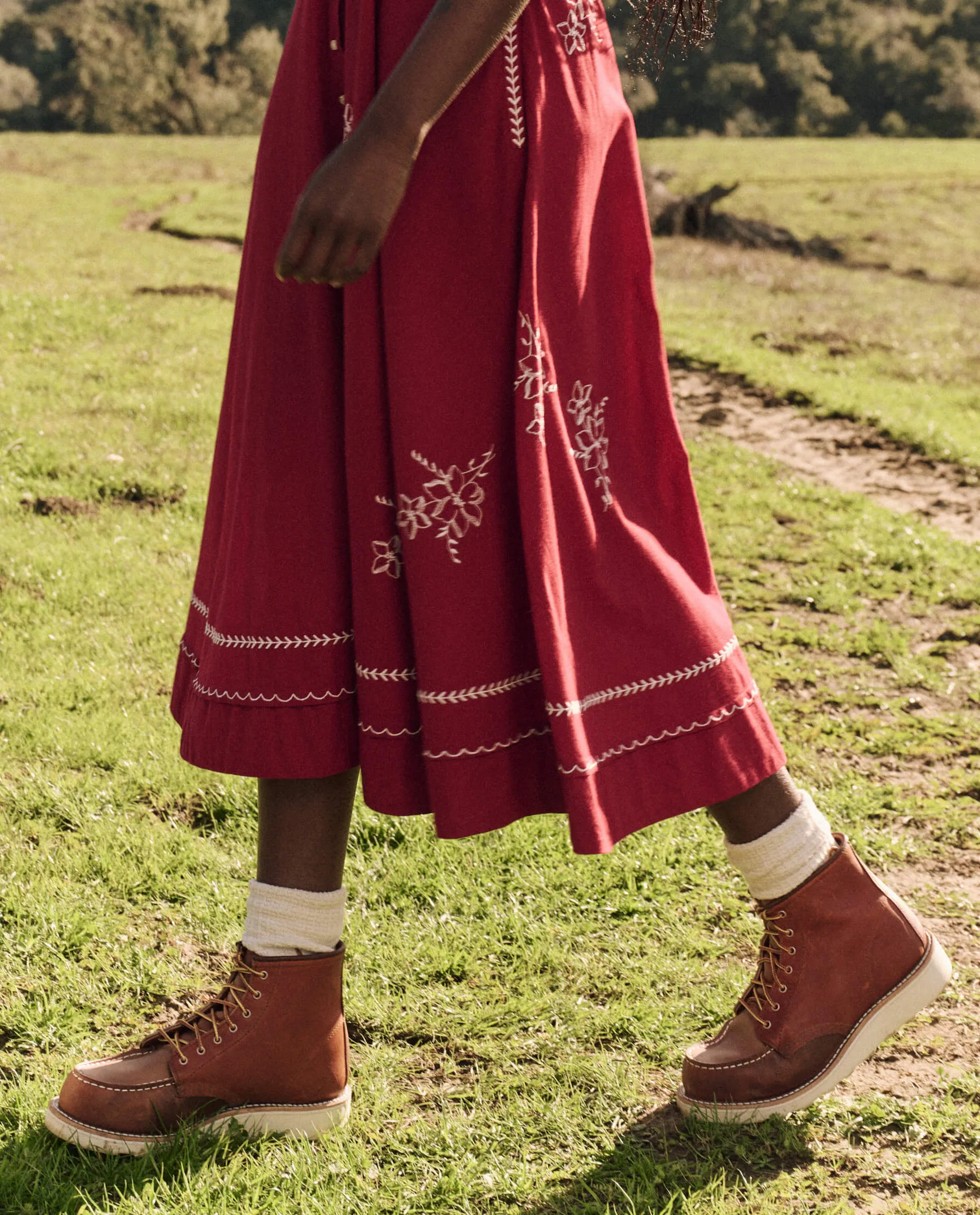 The Bridge Dress with Hanky Embroidered. -- Scarlet