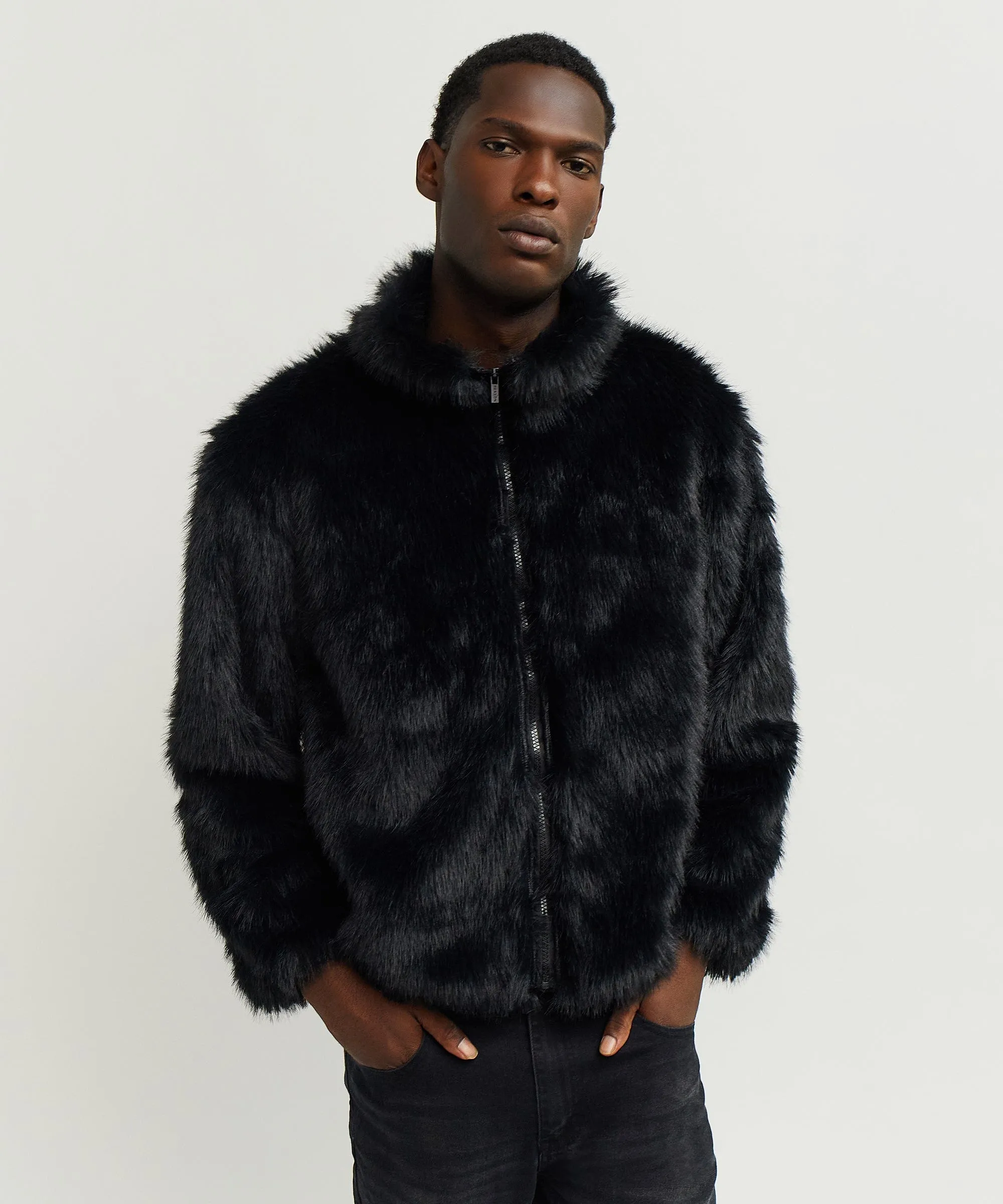 Uptown Faux Fur Jacket - Black