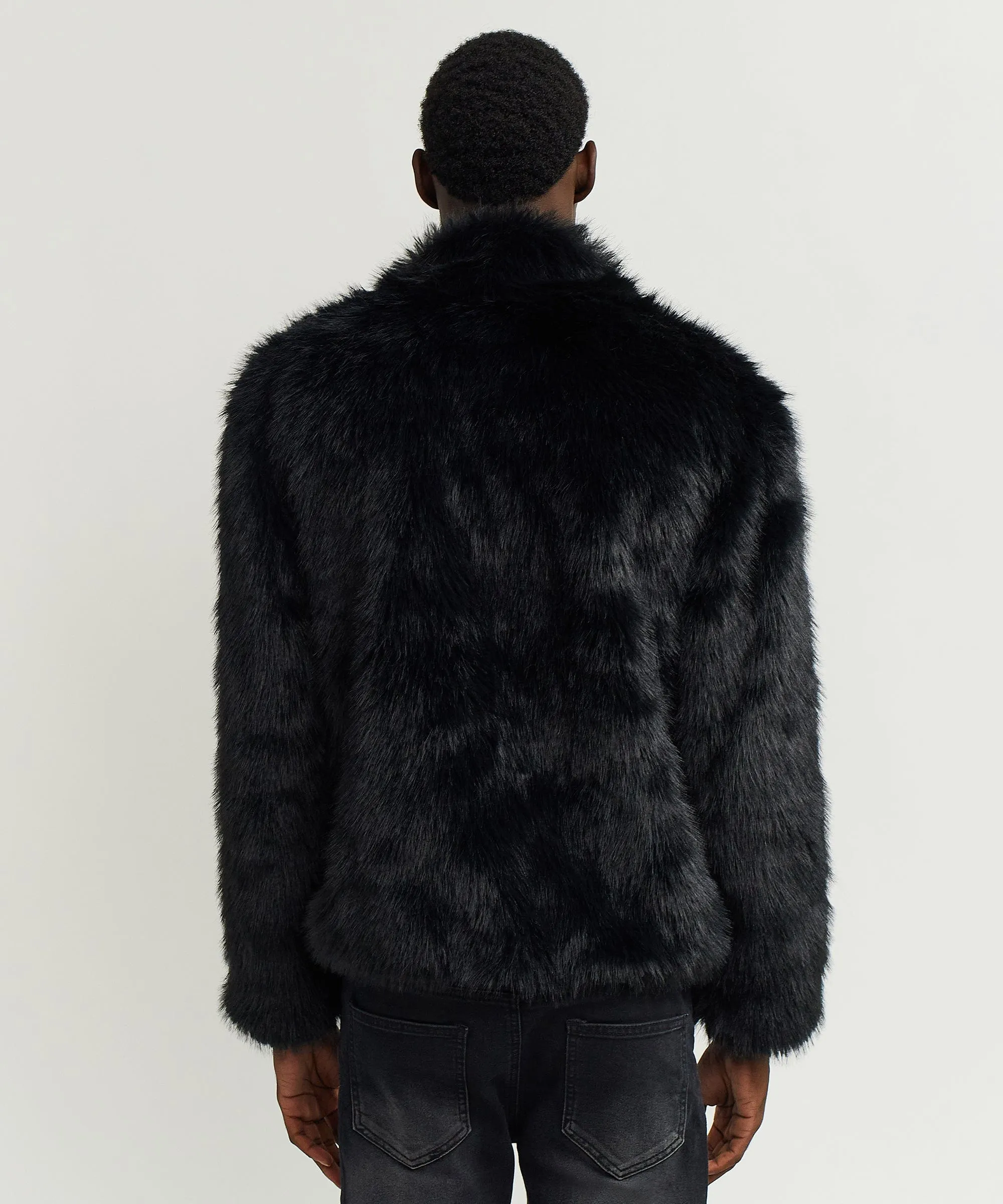 Uptown Faux Fur Jacket - Black