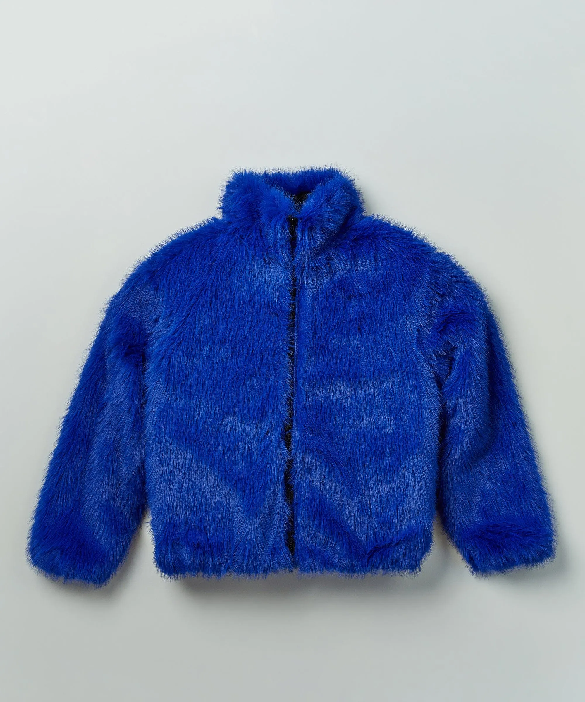 Uptown Faux Fur Jacket - Blue