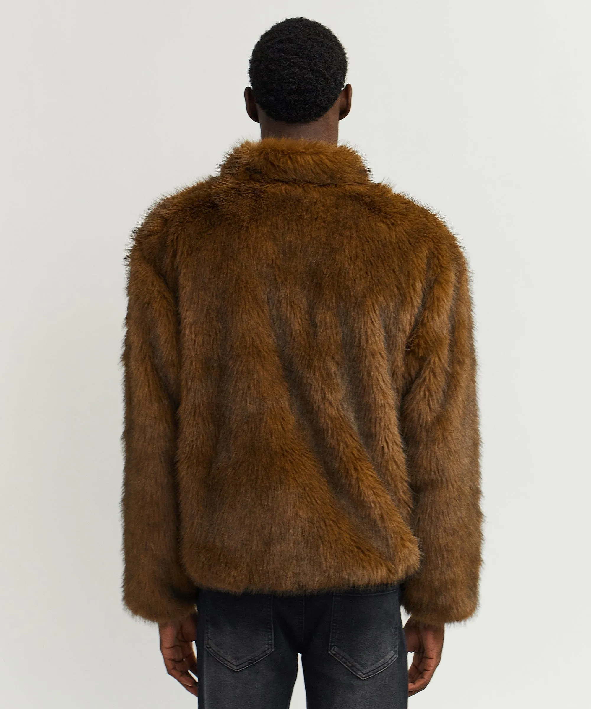 Uptown Faux Fur Jacket - Brown