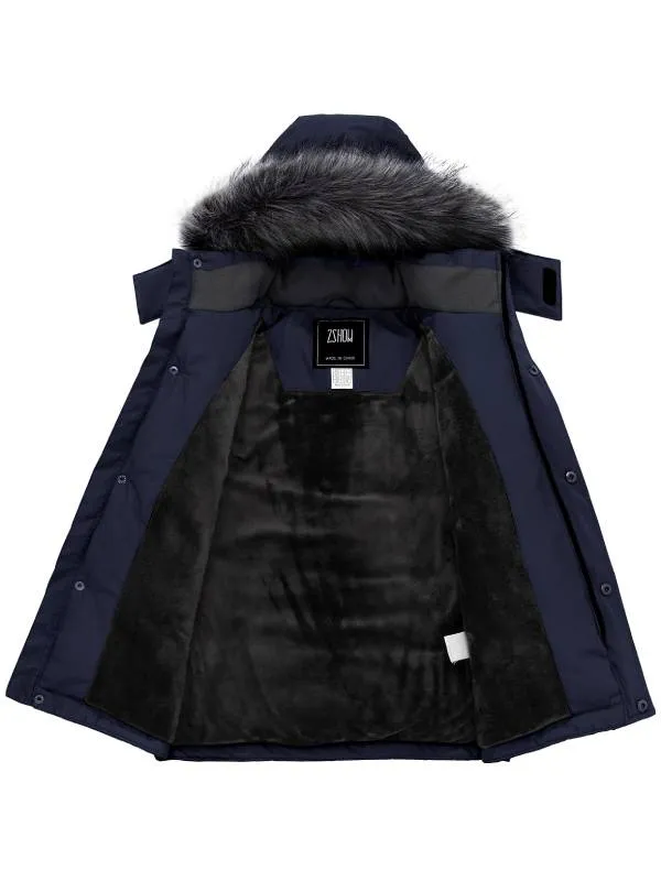 ZSHOW Boy's Hooded Winter Padded Coat Thick Fleece Lined Quilted Parka